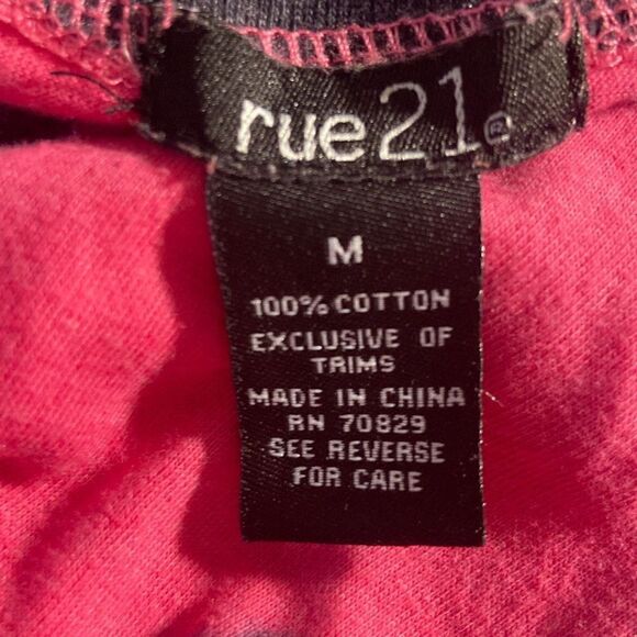 Lot of 2 Rue 21 Tops Junior Girls Sz Medium Pink Navy Good Vibes & Solid Black - Picture 5 of 10